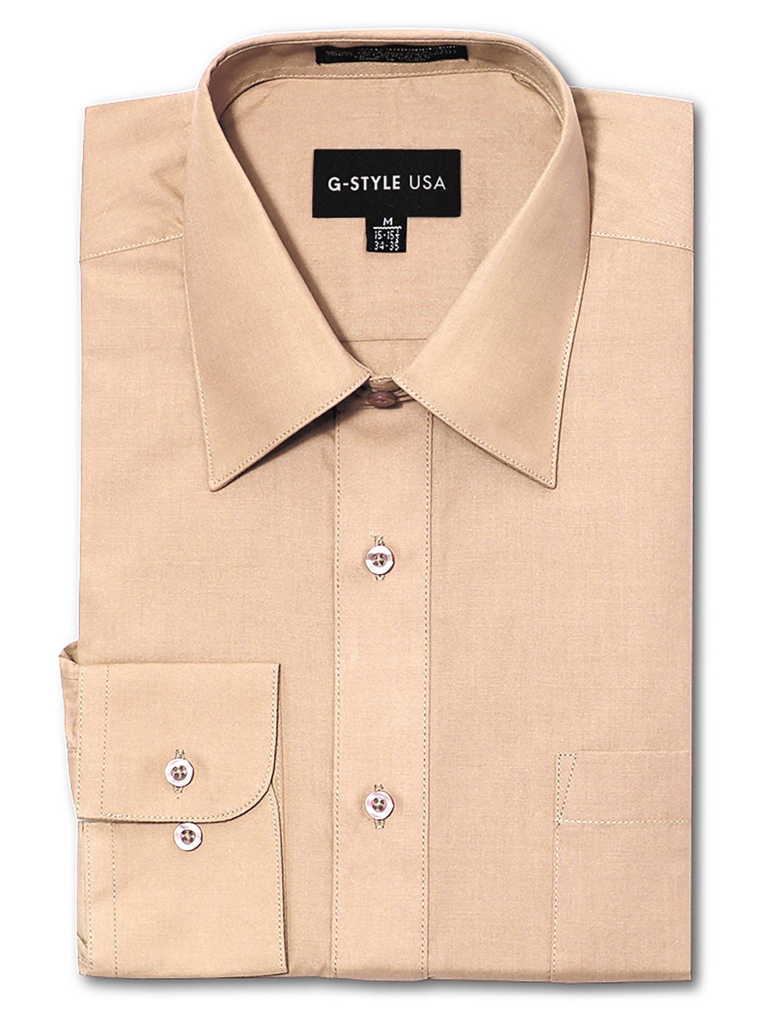 G-Style USA Men's Regular Fit Long Sleeve Dress Shirt, Ivory, Cotton Blend, Spread Collar - Walmart.com G-Style USA Men's Regular Fit Long Sleeve Dress Shirt, Ivory, Cotton Blend, Spread Collar - Walmart.com