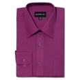thumbnail image 1 of G-Style USA Men's Regular Fit Long Sleeve Solid Color Dress Shirts - Wine - 3X - 19-19.5 - 36-37, 1 of 6