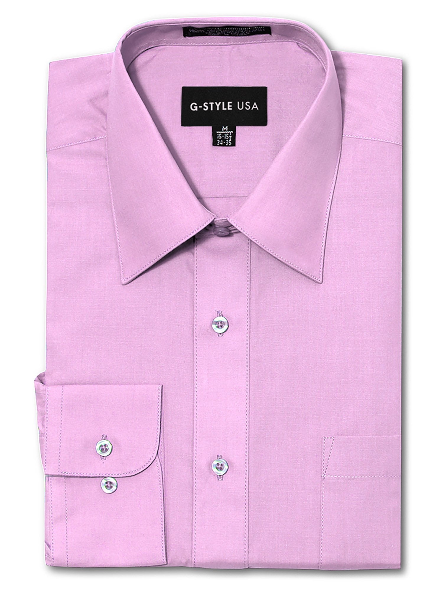 G-Style USA Men's Regular Fit Long Sleeve Solid Color Dress G-Style USA Men's Regular Fit Long Sleeve Solid Color Dress