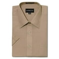 thumbnail image 1 of G-Style USA Men's Regular Fit Short Sleeve Solid Color Dress Shirts - Beige - XL/17-17.5, 1 of 2