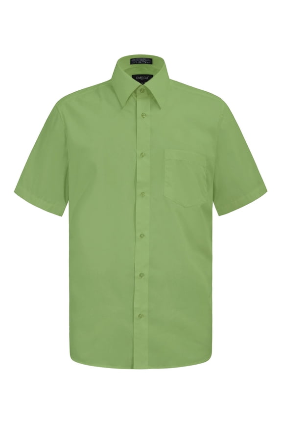 Men's Regular Fit Short Sleeve Solid Color Dress Shirts