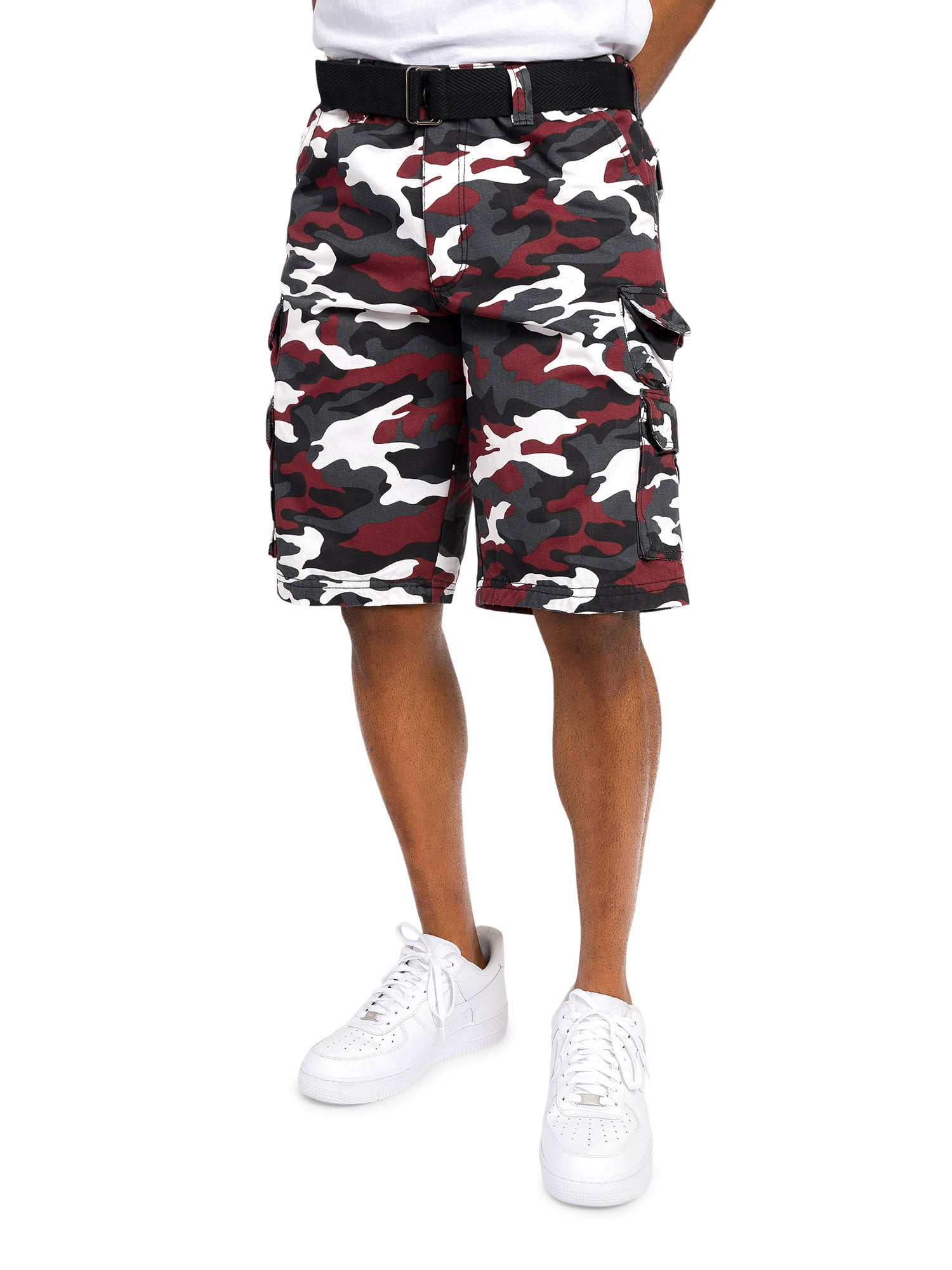 G-Style USA Men's Relaxed Fit Belted Camo Cargo Shorts in