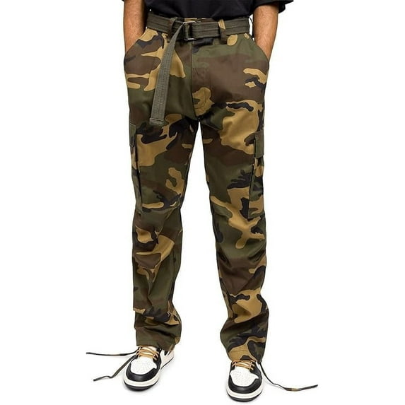 G-Style USA Men's Relaxed Straight Fit Work Cargo Pants 6CP01 - New Woodland Camo - 36/32