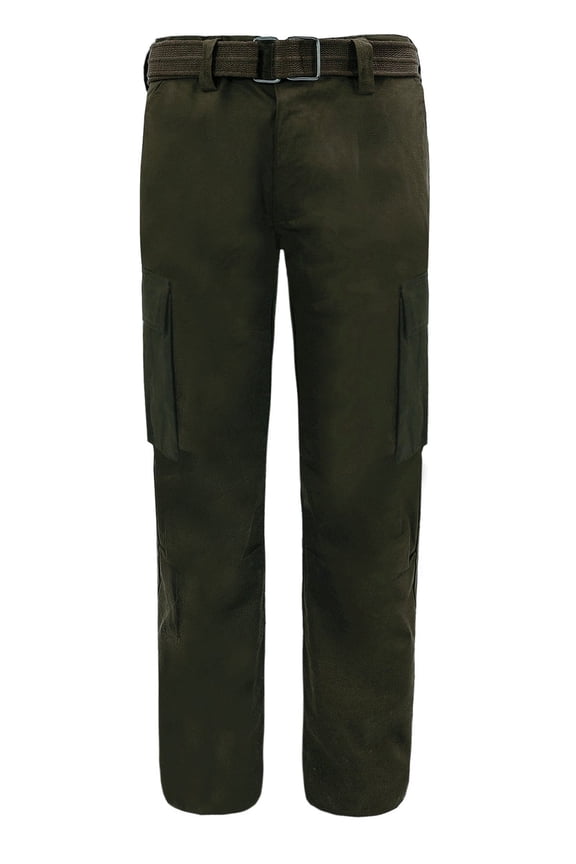 Men's Relaxed Straight Fit Work Cargo Pants 6CP01 - Olive - 36/34
