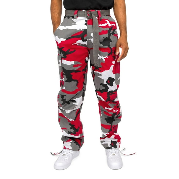 G-Style USA Men's Relaxed Straight Fit Work Cargo Pants 6CP01 - Red Camo - 42/34