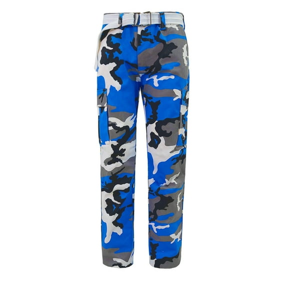 G-Style USA Men's Relaxed Straight Fit Work Cargo Pants 6CP01 - Teal Camo - 42/34