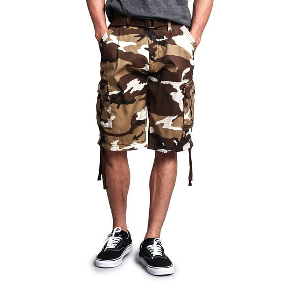 G-Style USA Men's Rip-Stop Belted Cargo Shorts