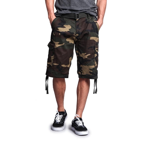 G-Style USA Men's Rip-Stop Belted Cargo Shorts