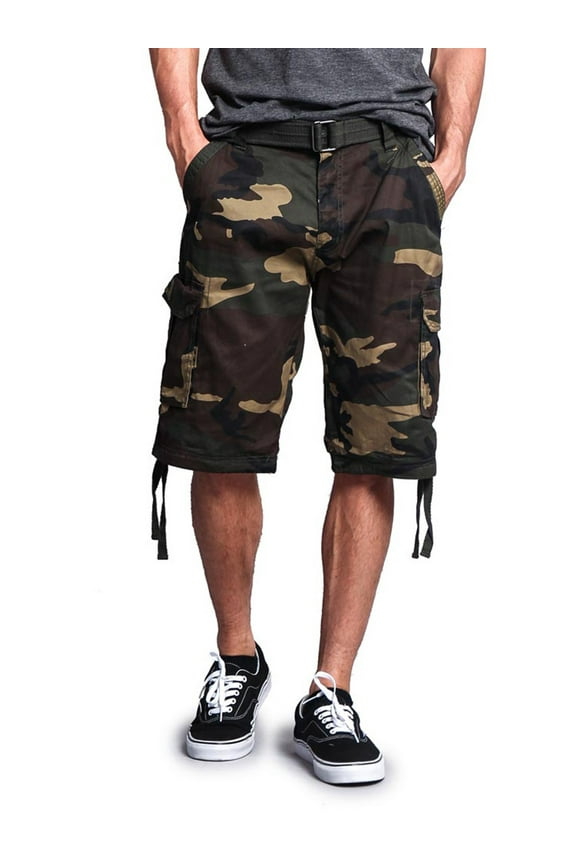 Men's Rip-Stop Belted Cargo Shorts