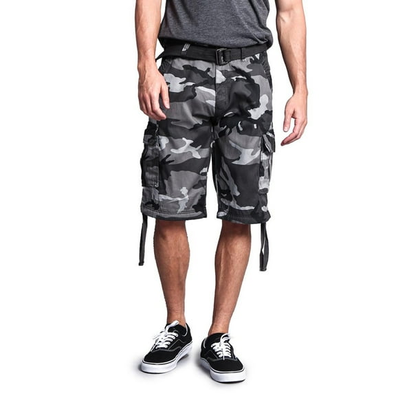 G-Style USA Men's Rip-Stop Belted Cargo Shorts