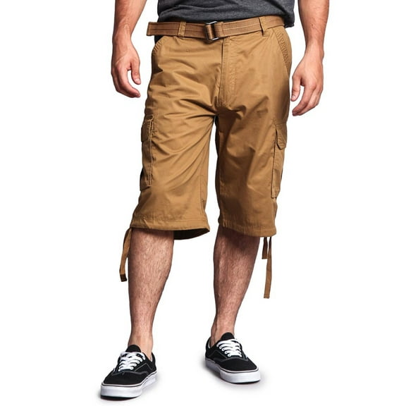 G-Style USA Men's Rip-stop Belted Cargo Shorts 9AP30 - Solid Timber - 30