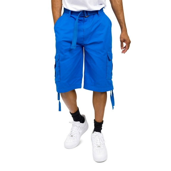 G-Style USA Men's Rip-stop Belted Cargo Shorts 9AP30 - Teal Camo - 32