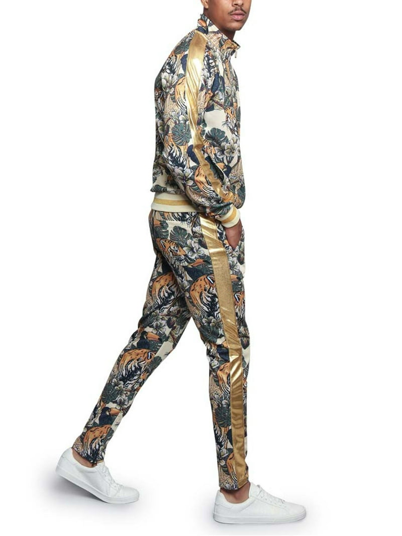 Men's Tiger Camo Track Suit Set with Waistband Track Pants & Jacket S~5XL ST568