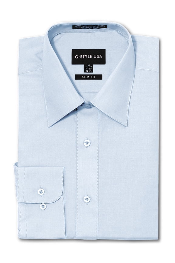 Men's Slim Fit Long Sleeve Dress Shirt