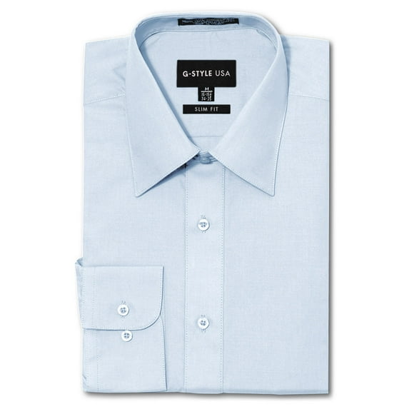 G-Style USA Men's Slim Fit Long Sleeve Dress Shirt