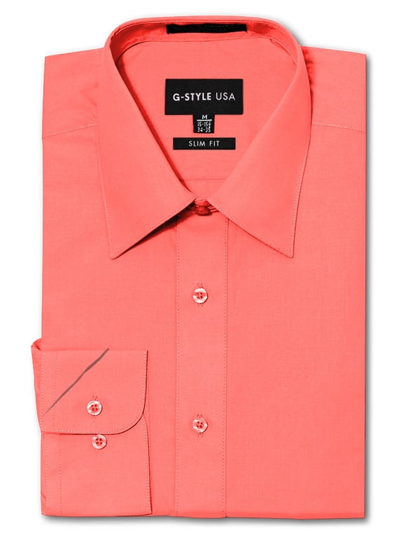 Men's Slim Fit Long Sleeve Dress Shirt