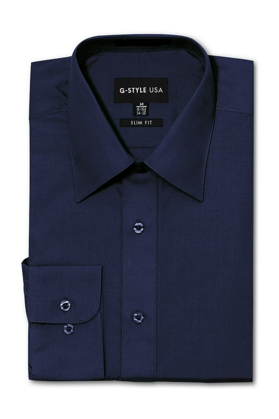 Men's Slim Fit Long Sleeve Dress Shirt