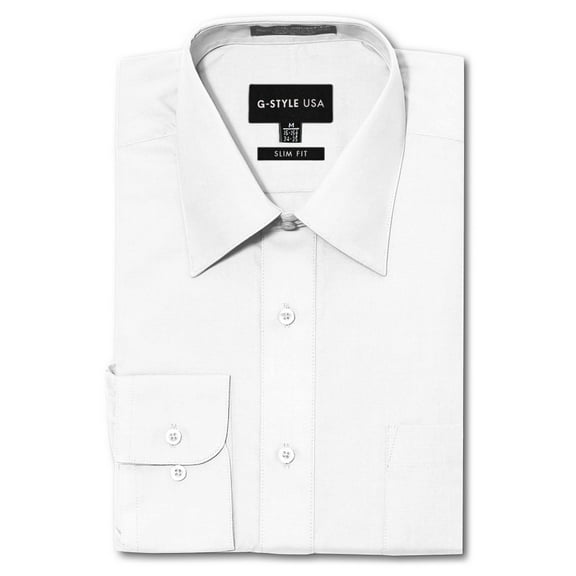 G-Style USA Men's Slim Fit Long Sleeve Dress Shirt