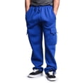 thumbnail image 1 of G-Style USA Men's Solid Fleece Cargo Pants DFP2 - Royal Blue - Medium, 1 of 5