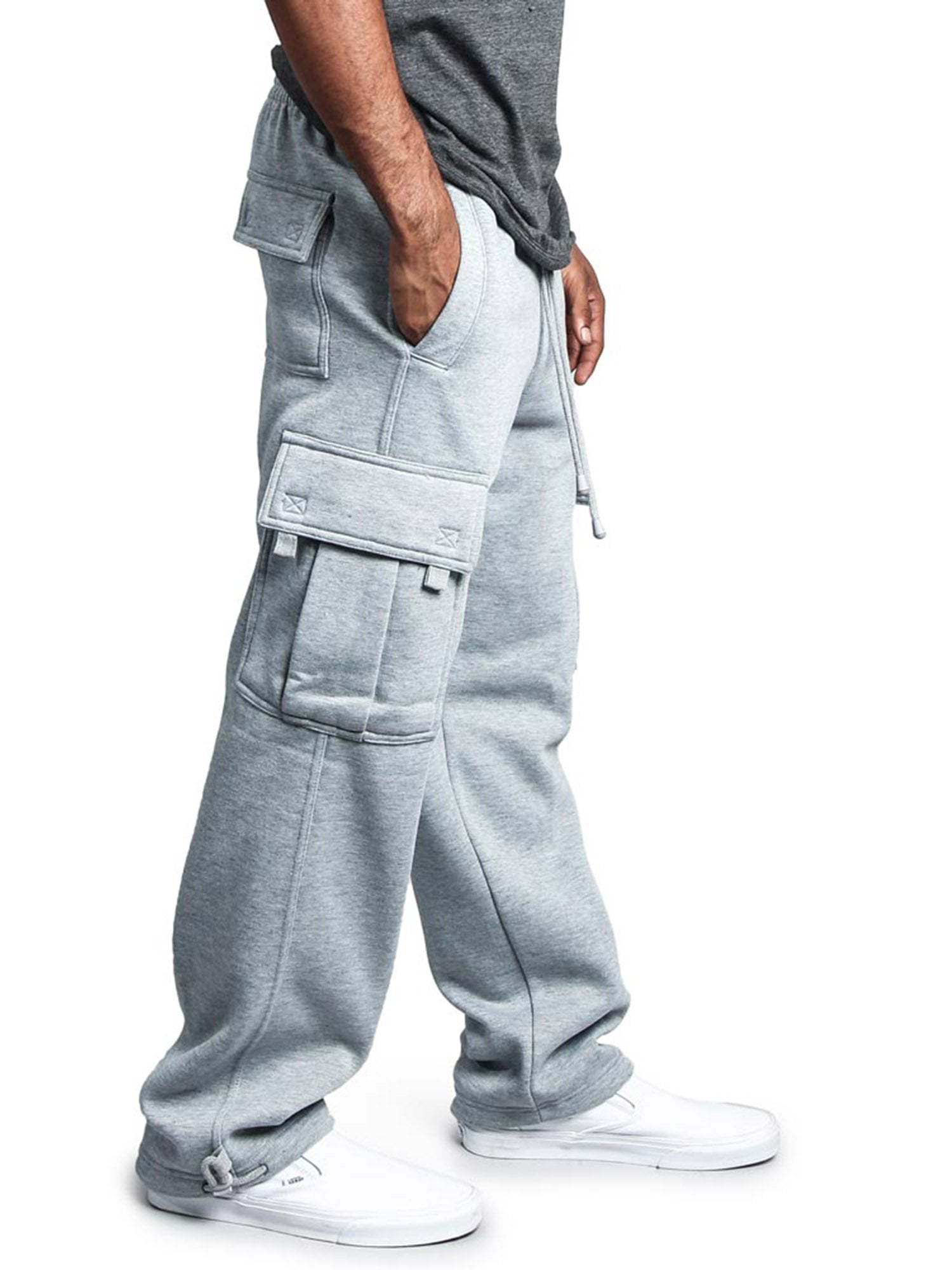 G-Style USA Men's Solid Fleece Heavyweight Cargo Pants