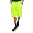 thumbnail image 1 of G-Style USA Men's Solid Fleece Heavyweight Cargo Shorts FS76 - Neon Green - Large, 1 of 5