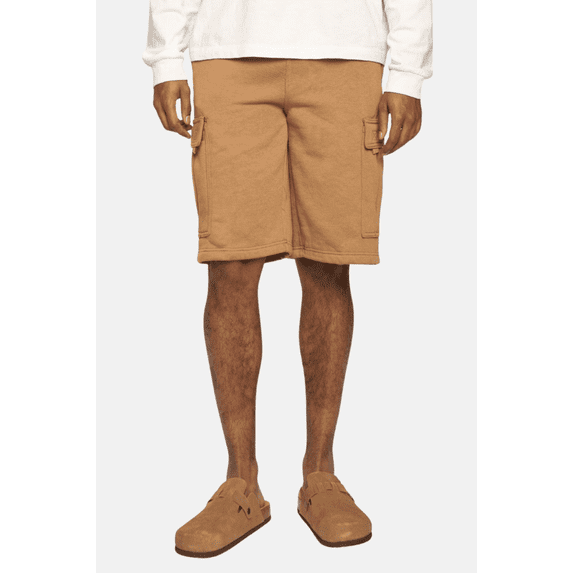 G-Style USA Men's Solid Fleece Heavyweight Cargo Shorts FS76 - Wheat - X-Large