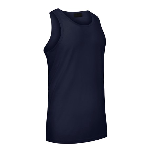 G-Style USA Men's Straight Hem Long Length Tank Top TT60 - Navy - Medium