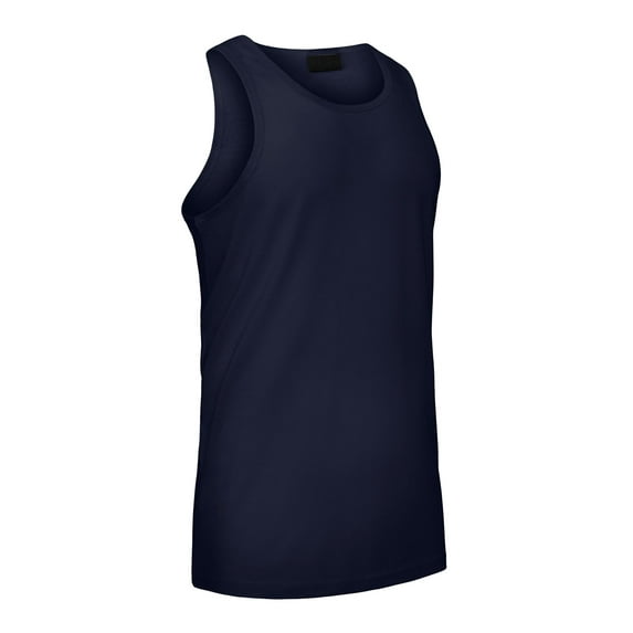 G-Style USA Men's Straight Hem Long Length Tank Top TT60 - Navy - Medium