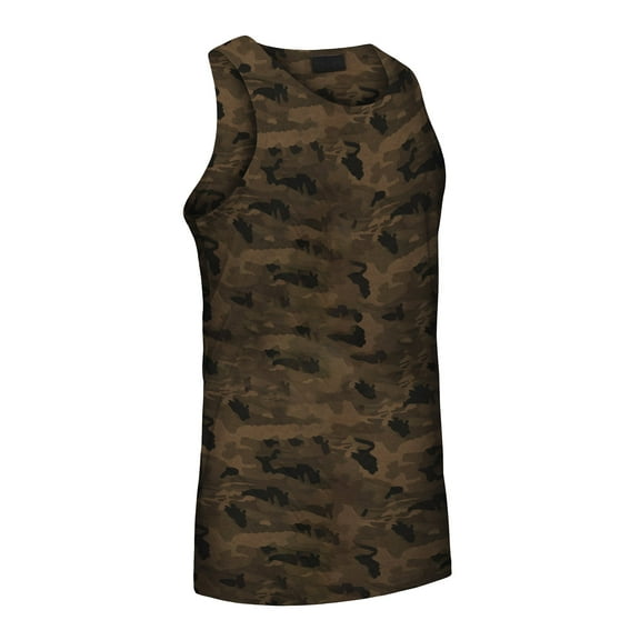 G-Style USA Men's Straight Hem Long Length Tank Top TT60 - New Olive Camo - Large