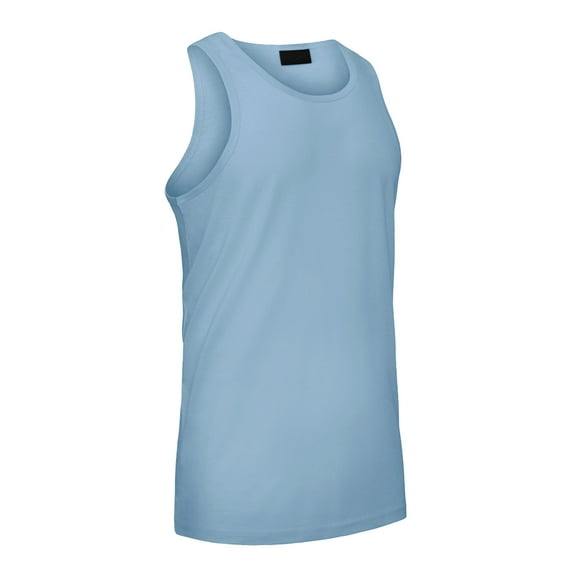 G-Style USA Men's Straight Hem Long Length Tank Top TT60 - Sky Blue - X-Large