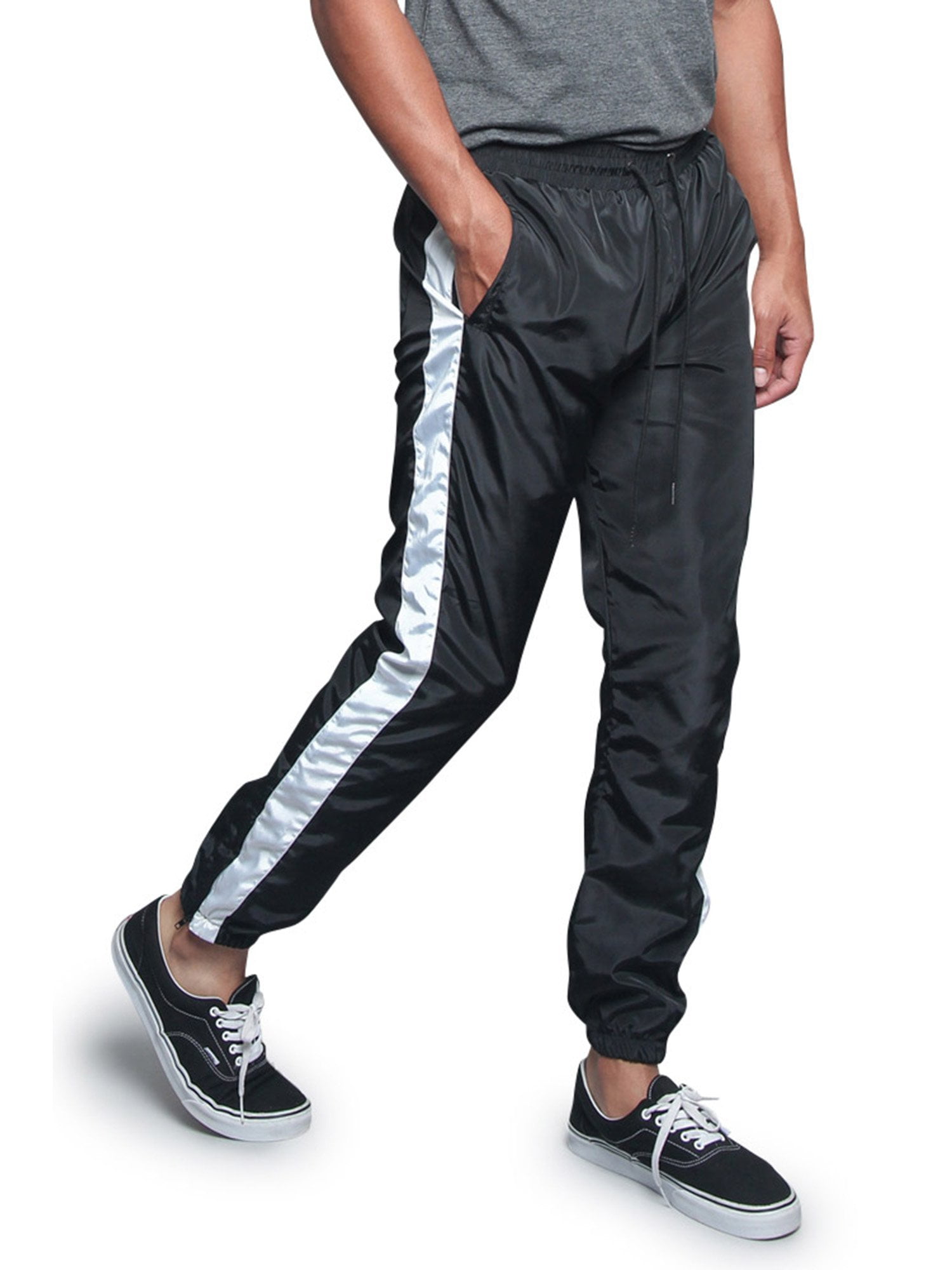 G-Style USA Men's Striped Athletic Jogging Windbreaker Track Pants
