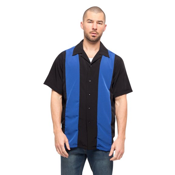 G-Style USA Men's Two Tone Retro Button Down Bowling Shirts