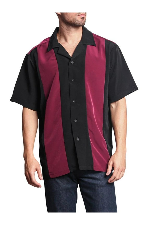 Men's Two Tone Retro Button Down Bowling Shirts