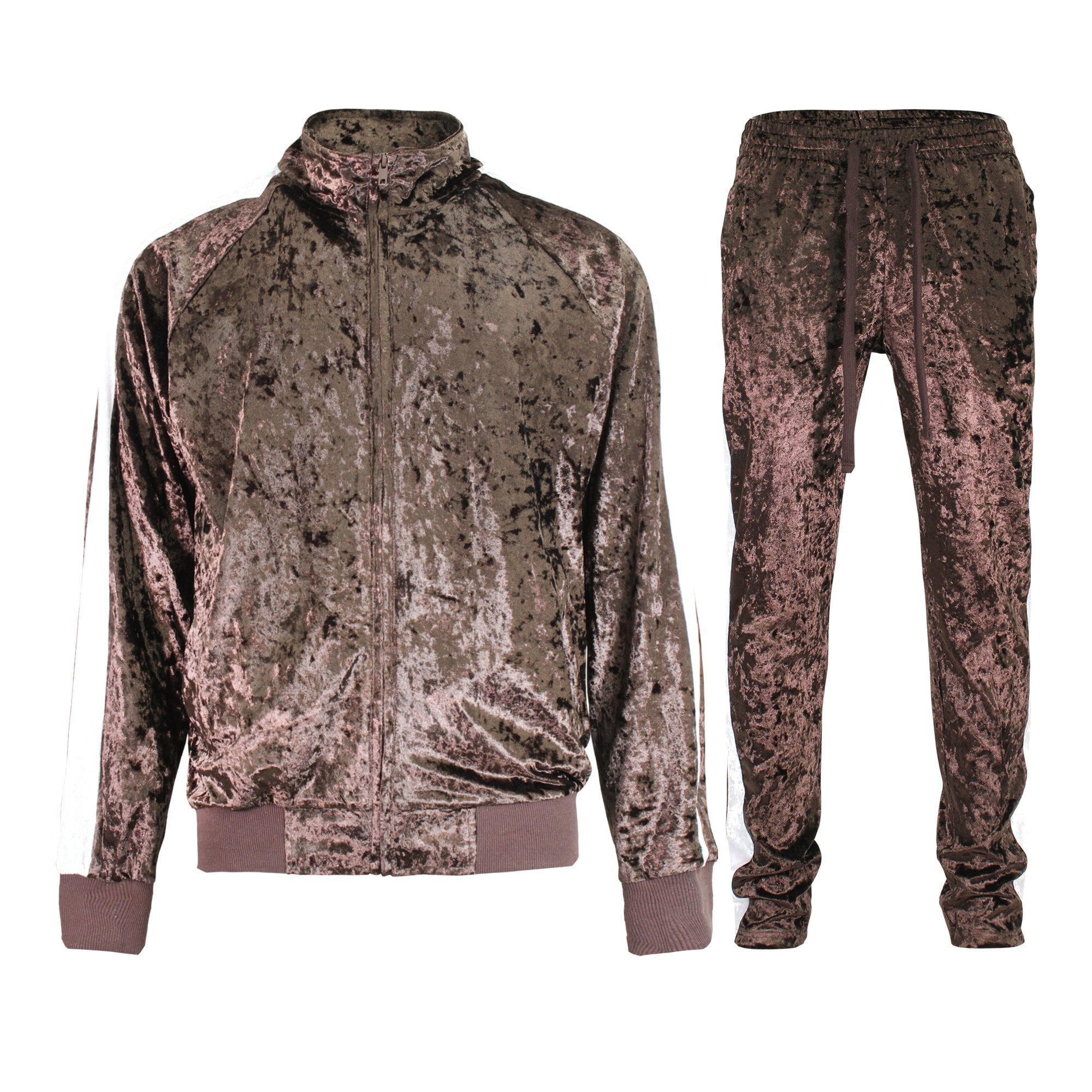 G-Style USA Men's Velvet Velour Tracksuit Set, Zipper Jacket G-Style USA Men's Velvet Velour Tracksuit Set, Zipper Jacket