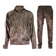 thumbnail image 1 of G-Style USA Men's Velvet Velour Tracksuit Set, Zipper Jacket and Sweatpants, Up to 5X, 1 of 9