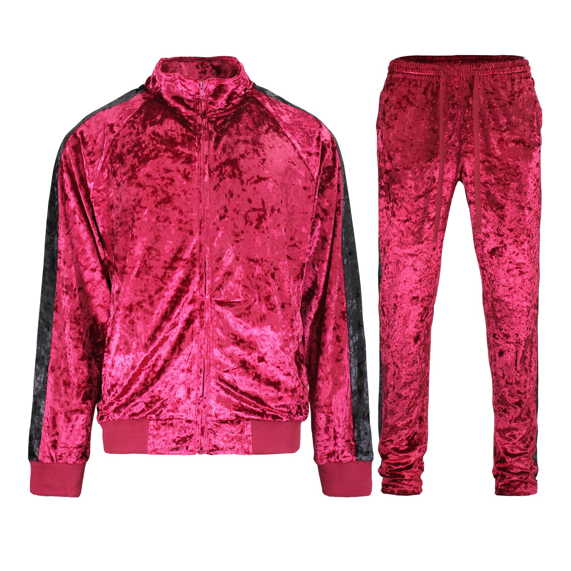 G-Style USA Men's Velvet Velour Tracksuit Set, Zipper Jacket G-Style USA Men's Velvet Velour Tracksuit Set, Zipper Jacket