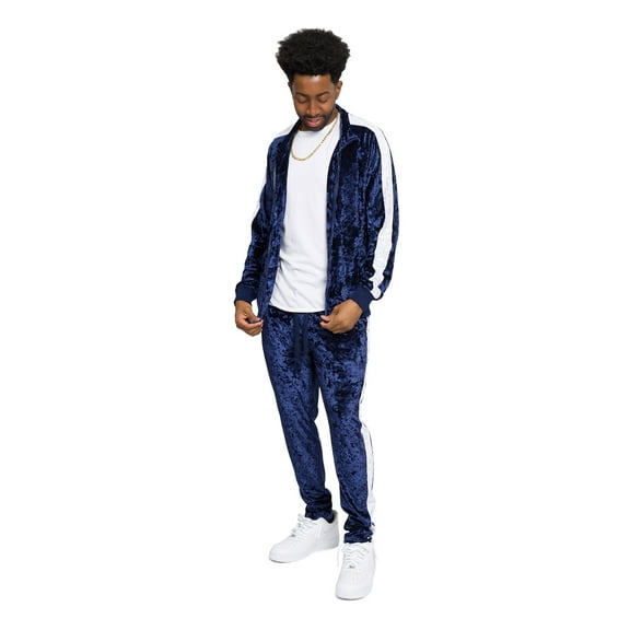 G-Style USA Men's Velvet Velour Tracksuit Set, Zipper Jacket and Sweatpants, Up to 5X