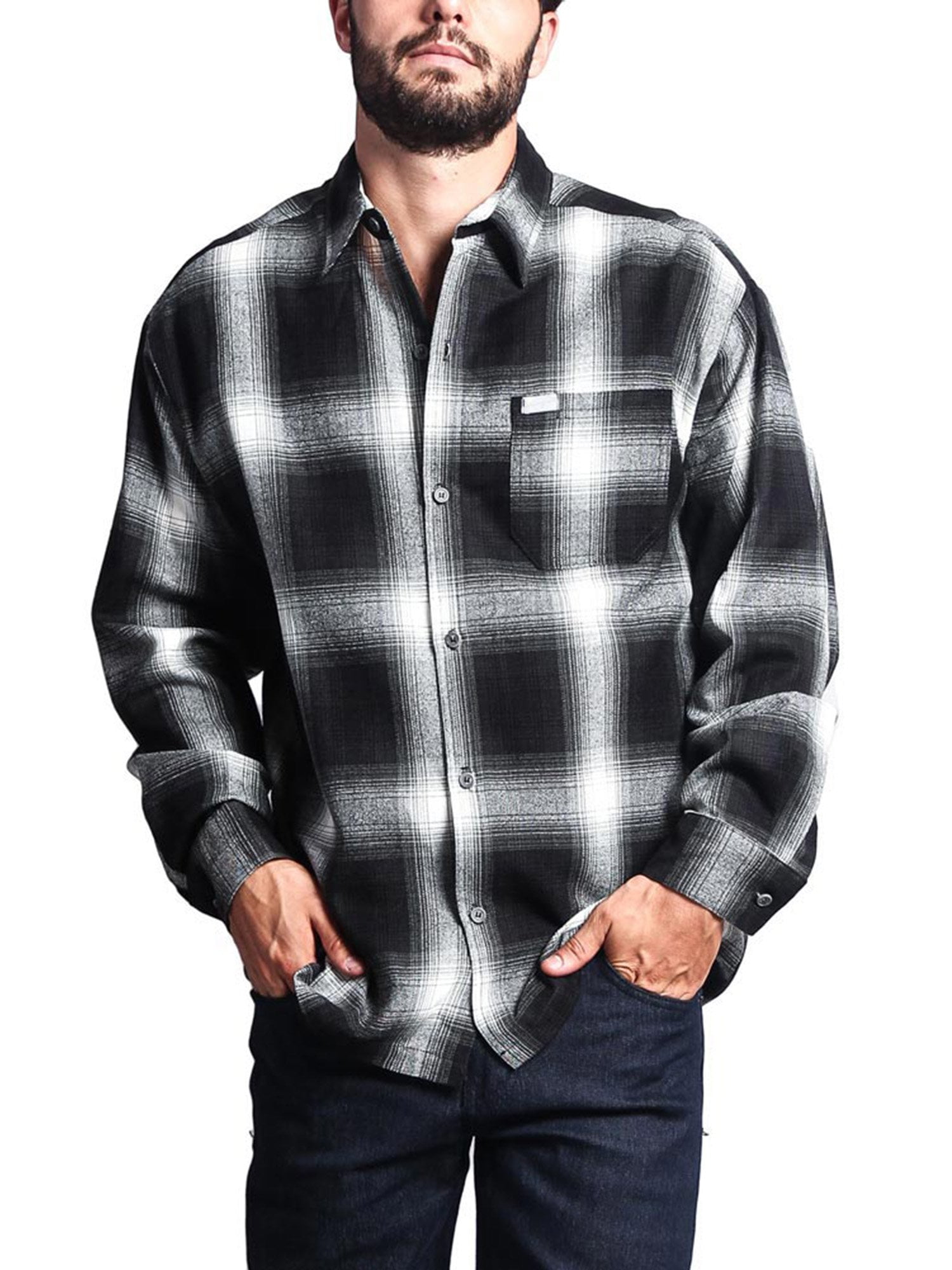 Men's Plaid Button-Down Long Sleeve Western Shirt - Olive main image 0