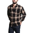 thumbnail image 1 of G-Style USA Men's Western Casual Plaid Long Sleeve Button Down Shirt Y2000 - Brown - Large, 1 of 5