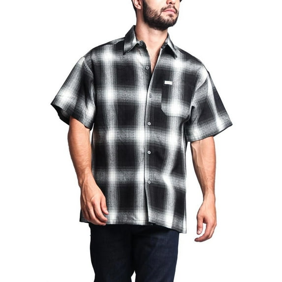 G-Style USA Men's Western Casual Plaid Short Sleeve Button Down Shirt, Up to 5X
