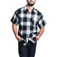 thumbnail image 1 of G-Style USA Men's Western Casual Plaid Short Sleeve Button Down Shirt Y2000S - Blue - X-Large, 1 of 5