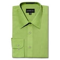 thumbnail image 1 of G-Style USA Men's Regular Fit Long Sleeve Solid Color Dress Shirts - Apple Green - 1X - 17-17.5 - 36-37, 1 of 6