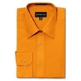 thumbnail image 1 of G-Style USA Men's Regular Fit Long Sleeve Solid Color Dress Shirts - Orange - Small - 15-15.5 - 32-33, 1 of 6