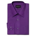 thumbnail image 1 of G-Style USA Men's Regular Fit Long Sleeve Solid Color Dress Shirts - Purple - Small - 15-15.5 - 30-31, 1 of 6