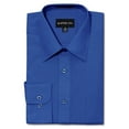 thumbnail image 1 of G-Style USA Men's Regular Fit Long Sleeve Solid Color Dress Shirts - Royal Blue - 1X - 17-17.5 - 34-35, 1 of 6
