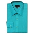 thumbnail image 1 of G-Style USA Men's Regular Fit Long Sleeve Solid Color Dress Shirts - Turquoise - 2X - 18-18.5 - 36-37, 1 of 6