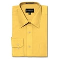 thumbnail image 1 of G-Style USA Men's Regular Fit Long Sleeve Solid Color Dress Shirts - Yellow - Medium - 15-15.5 - 34-35, 1 of 6