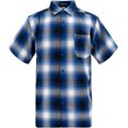 thumbnail image 1 of G-Style USA Western Casual Plaid Short Sleeve Button Up Shirt SS30 - Royal Blue - Large, 1 of 5