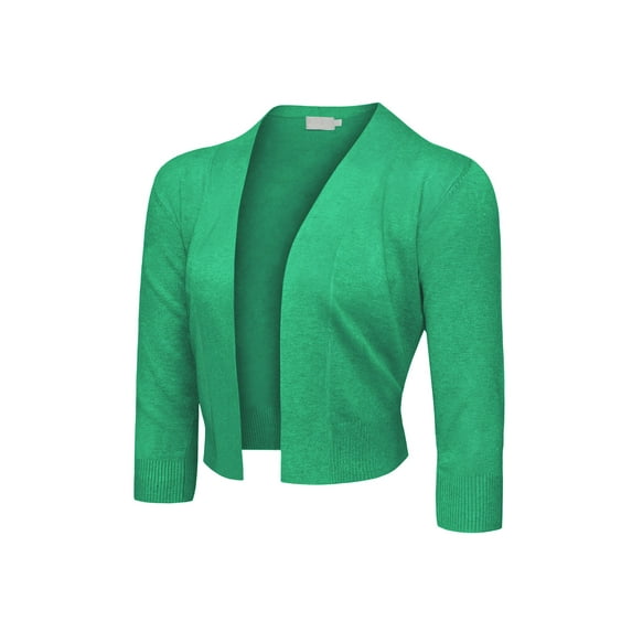 G-Style USA Women's 3/4 Sleeve Open Front Cropped Cardigan Sweater (S-XL)