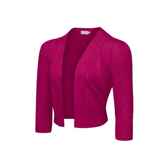 G-Style USA Women's 3/4 Sleeve Open Front Cropped Cardigan Sweater (S-XL)